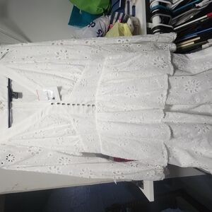 Elegant White Eyelet Dress